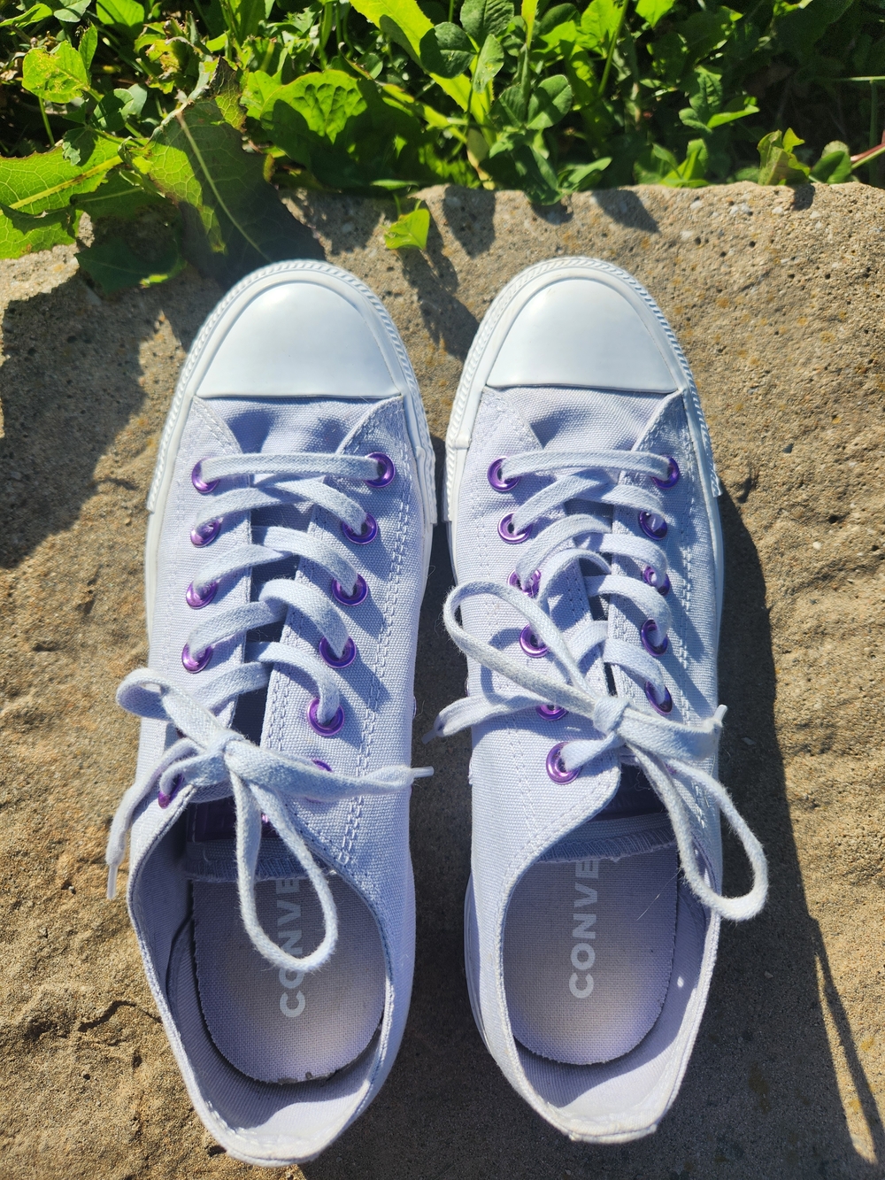 Converse Lavender Low Top Sneakers with Purple Eyelets Oxygen Purple